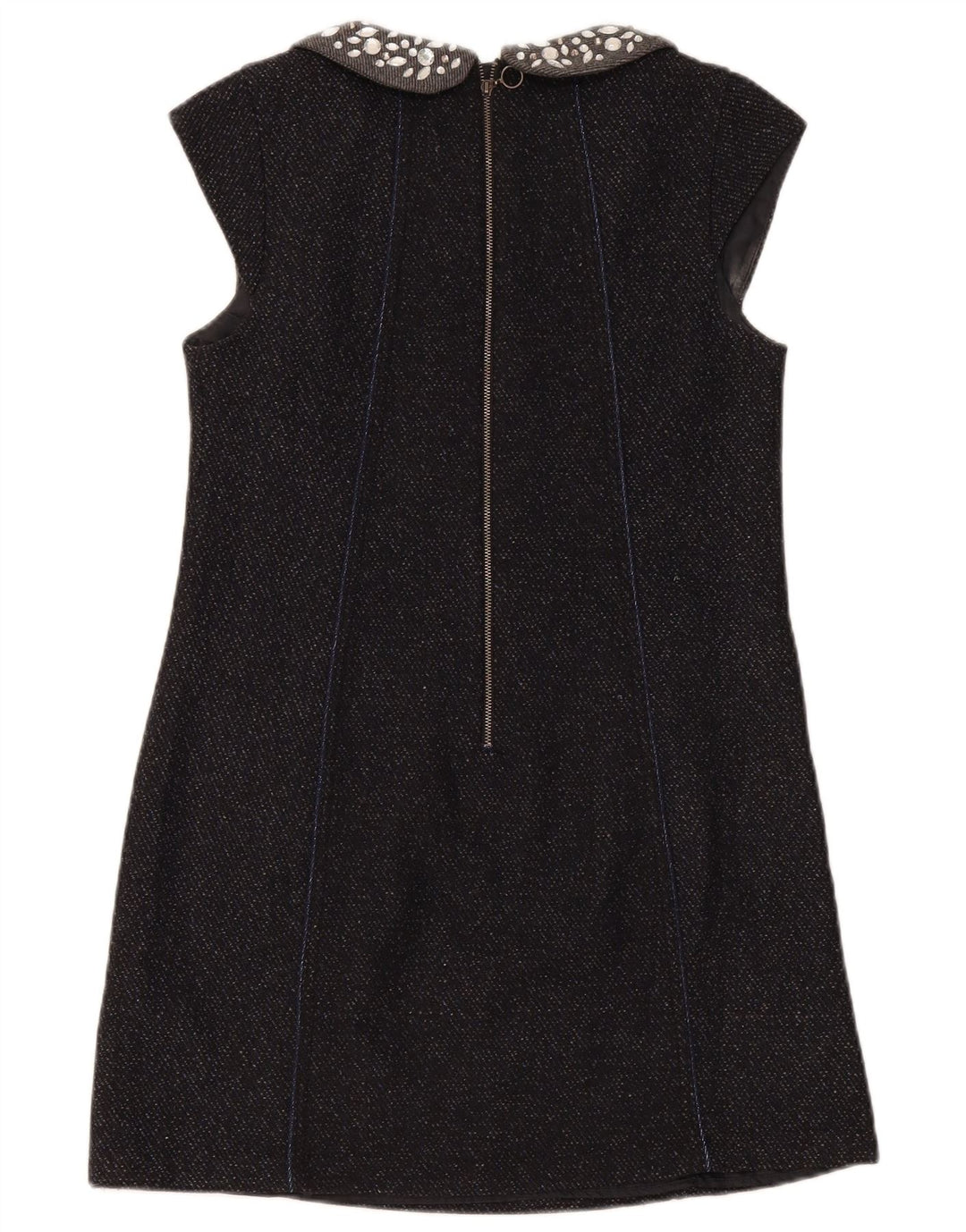 Vestido recto Superdry para mujer, talla 42, lana moteada en azul marino mediano