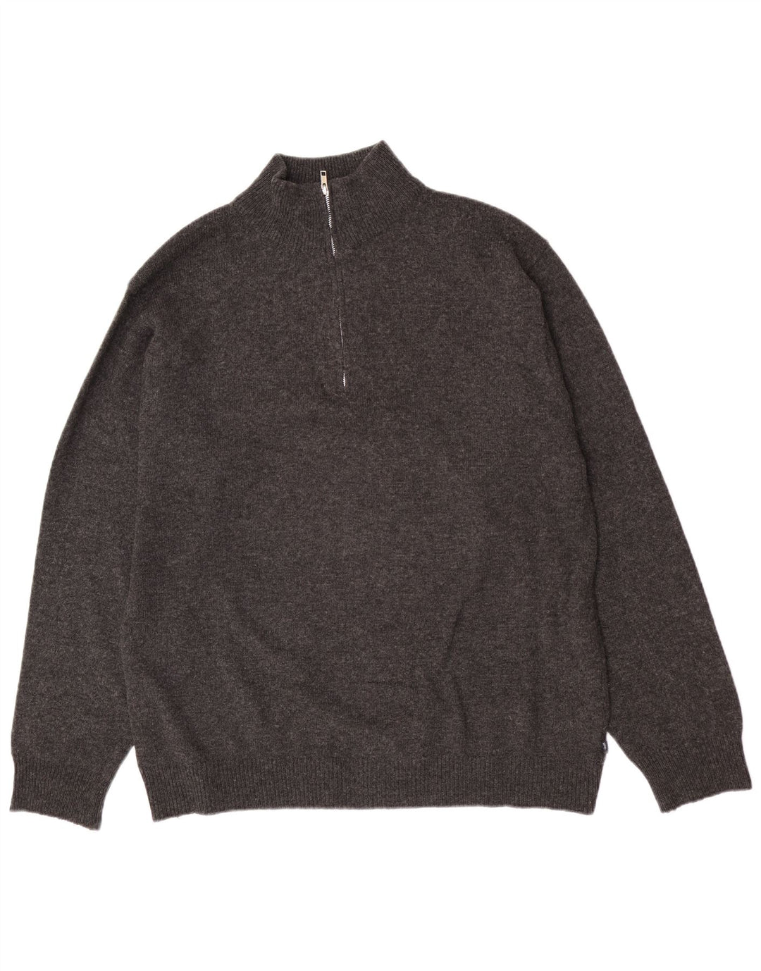Asics Hombre Zip Neck Jumper Sweater XL Gris Lana De Cordero