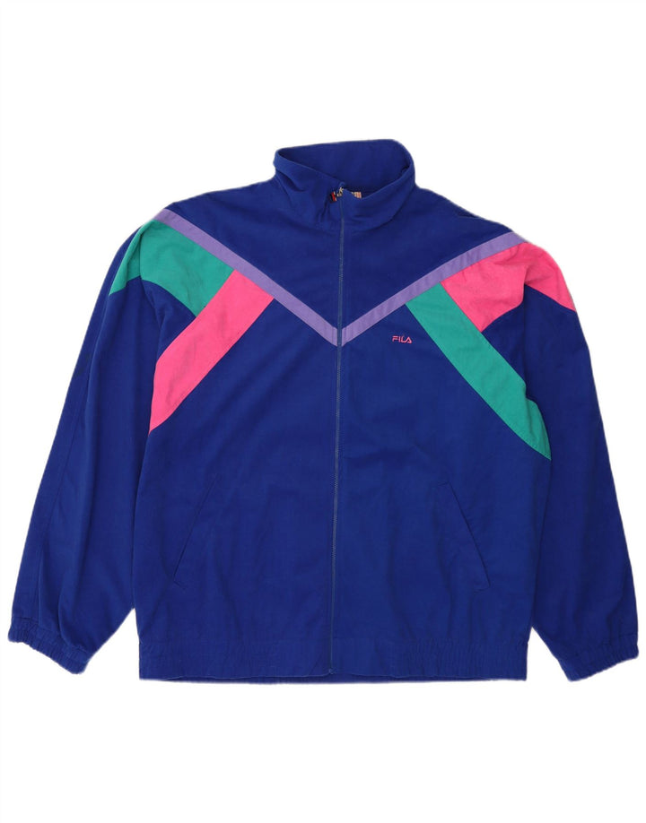 Fila Chaqueta de chándal para hombre IT 56 XL Poliéster con bloques de color azul