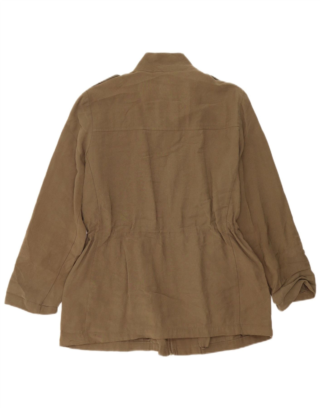 Zara Chaqueta Militar Mujer UK 44 Viscosa Caqui Mediana