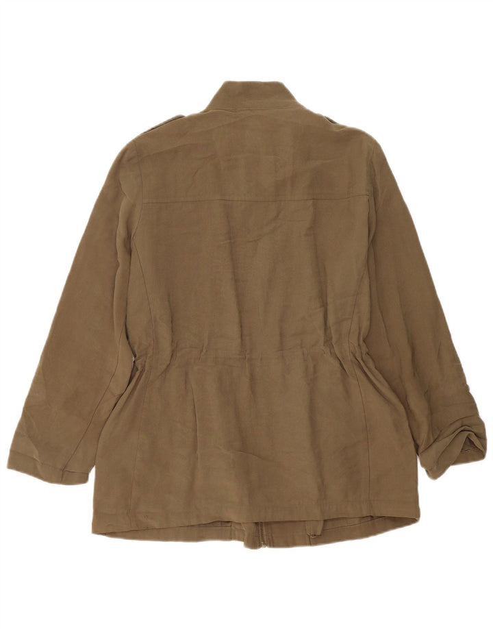 Zara Chaqueta Militar Mujer UK 44 Viscosa Caqui Mediana