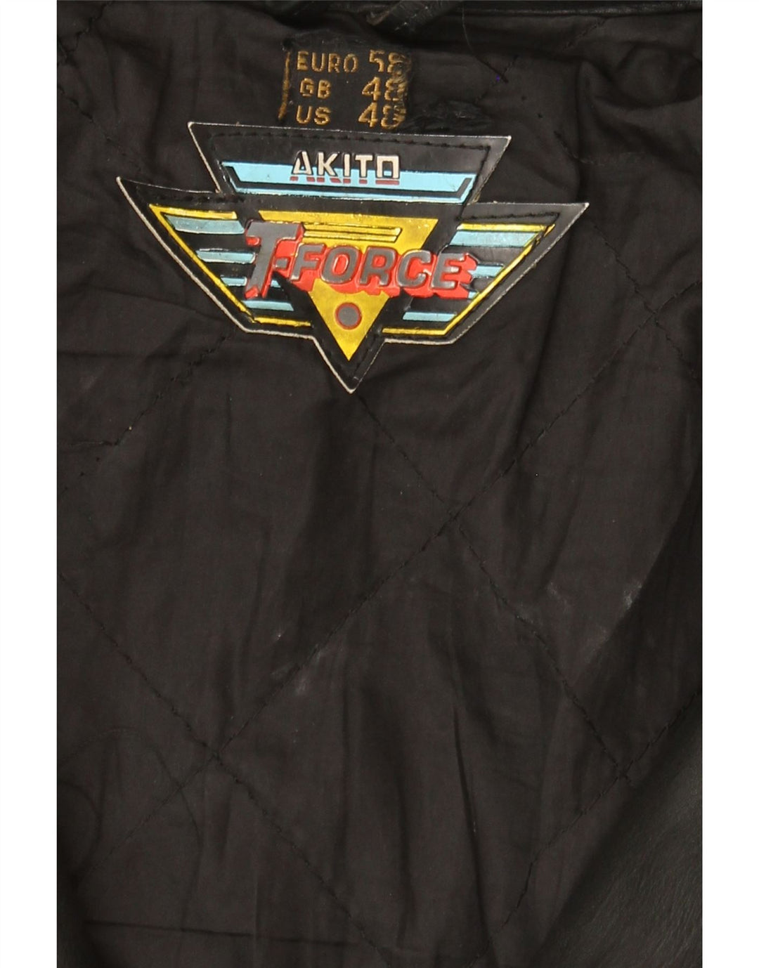 AKITO Mens Leather Biker Jacket UK 40 Large Black Leather