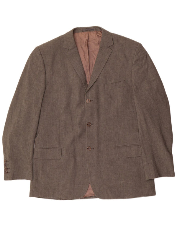 Massimo Dutti Chaqueta Blazer Hombre Stretch 3 Botones UK 46 XL Marrón Poliéster