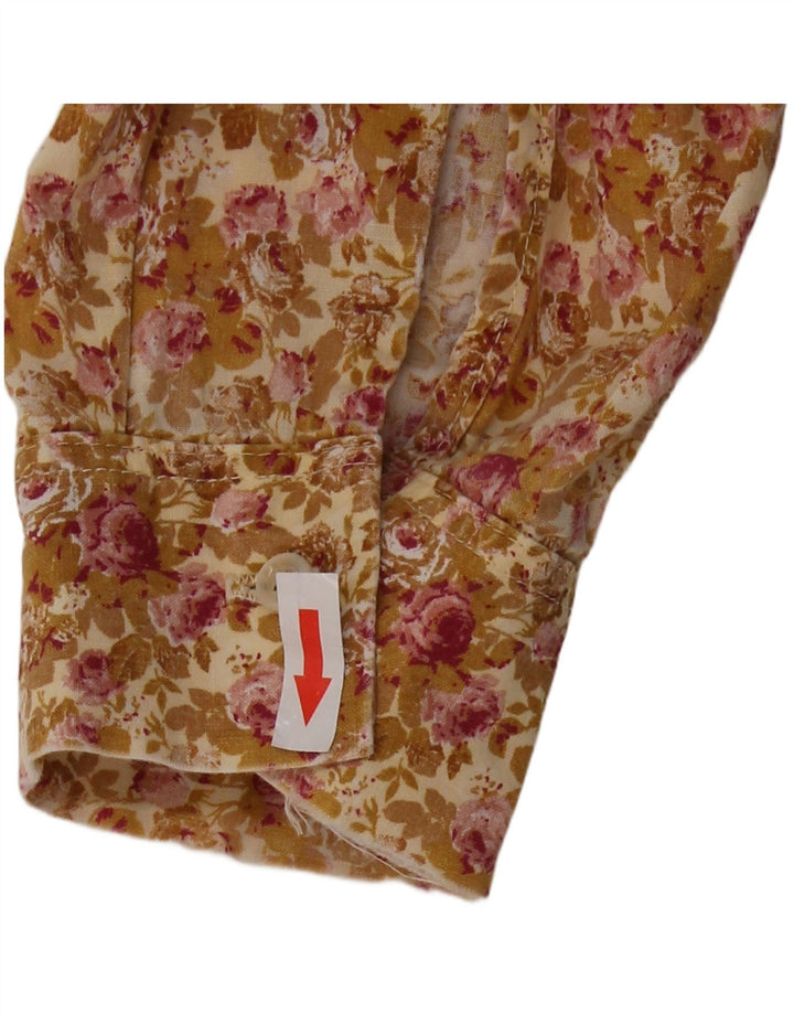 Camisa vintage para hombre verde medio floral