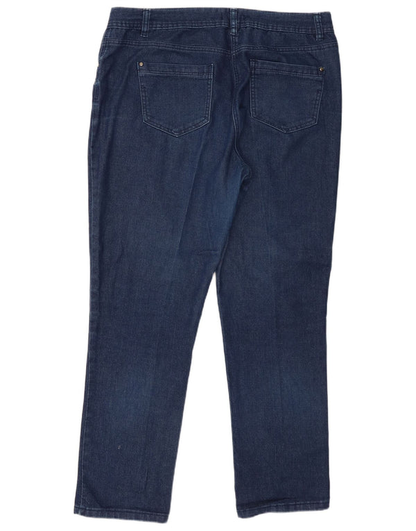 M&Co Vaqueros cónicos de cintura alta para mujer UK 18 XL W38 L30 Algodón azul