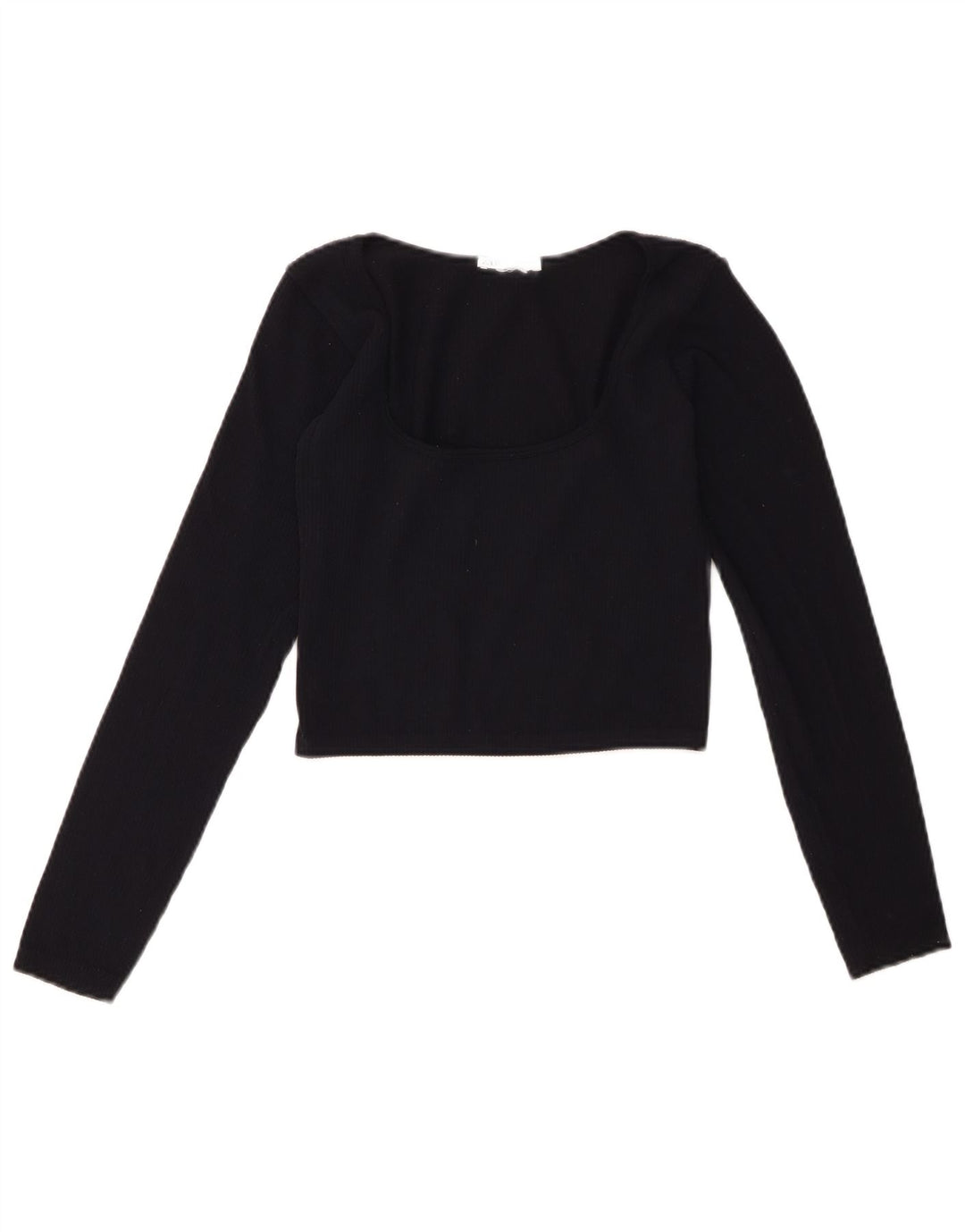 Zara Top corto de manga larga para mujer UK 46 Large Azul marino