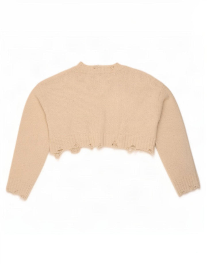 Zara Jersey Bolero Extragrande para Mujer Reino Unido 10 Pequeño Poliéster Blanco Roto