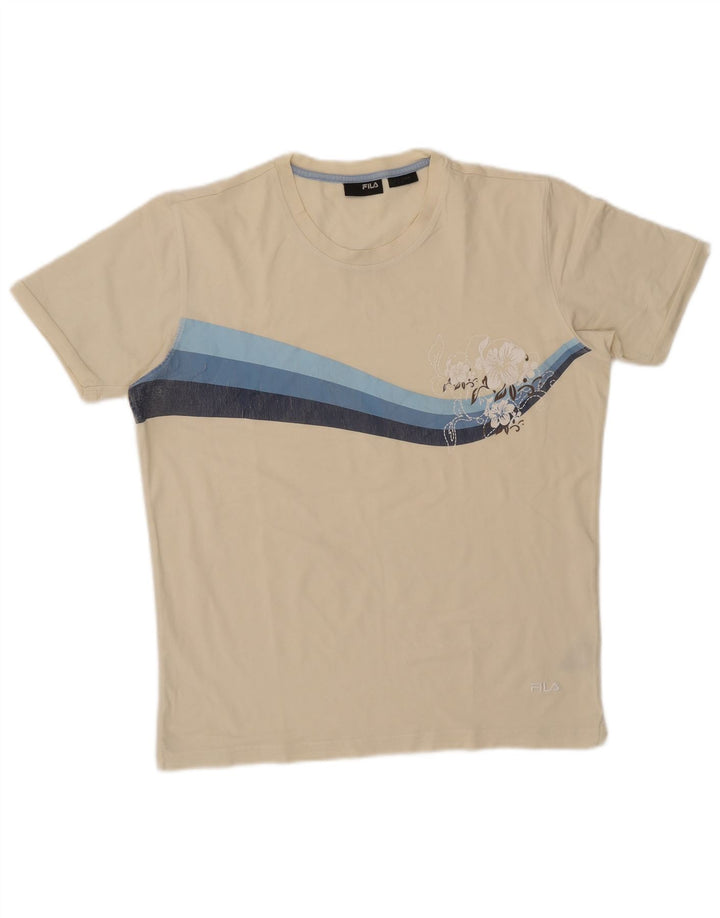 Fila - Camiseta gráfica para hombre, talla grande, algodón blanco