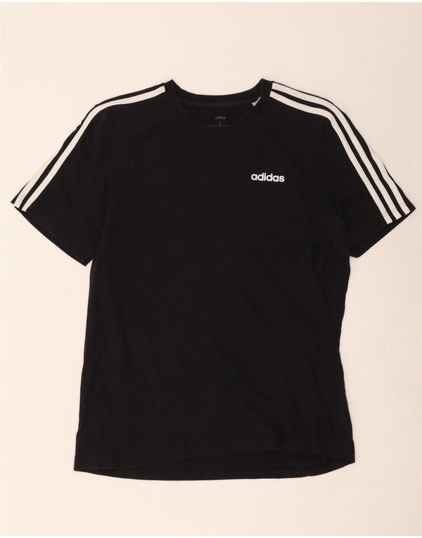 Adidas - Camiseta para hombre, talla grande, algodón negro