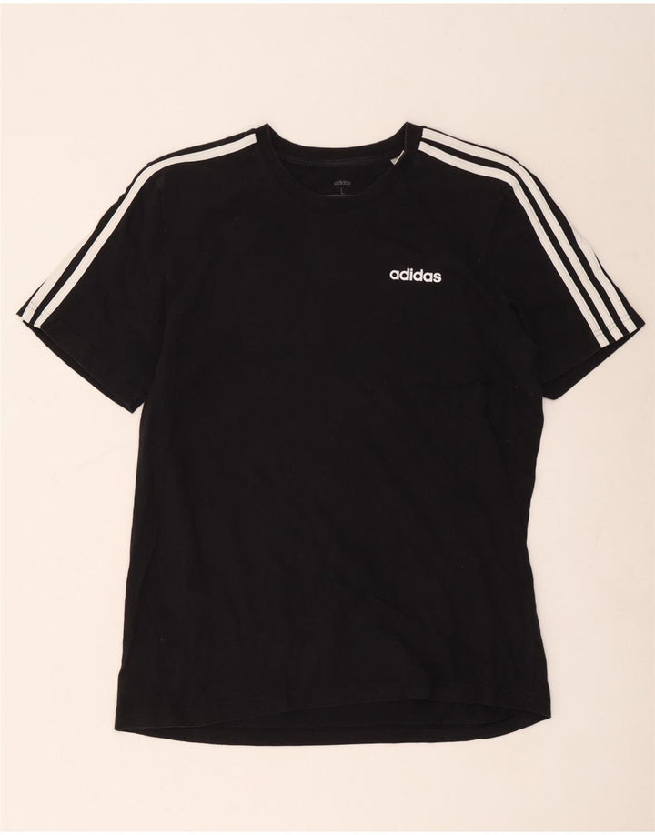 Adidas - Camiseta para hombre, talla grande, algodón negro