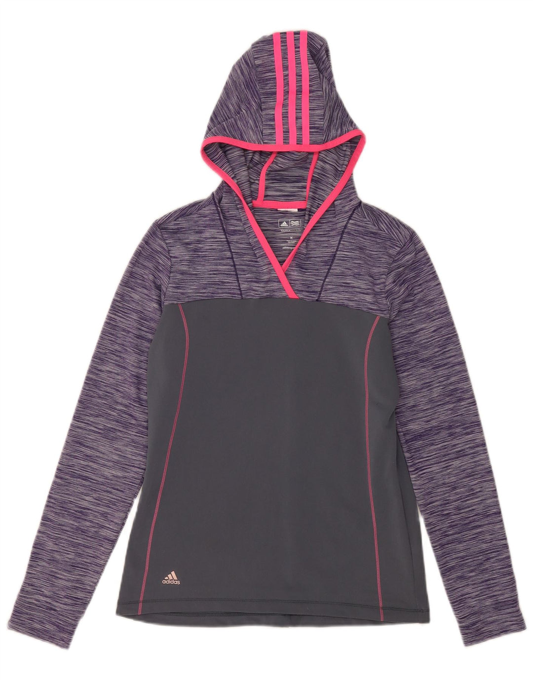 Adidas Mujer Climawarm Top Manga Larga UK 12 Gris Medio Colorblock