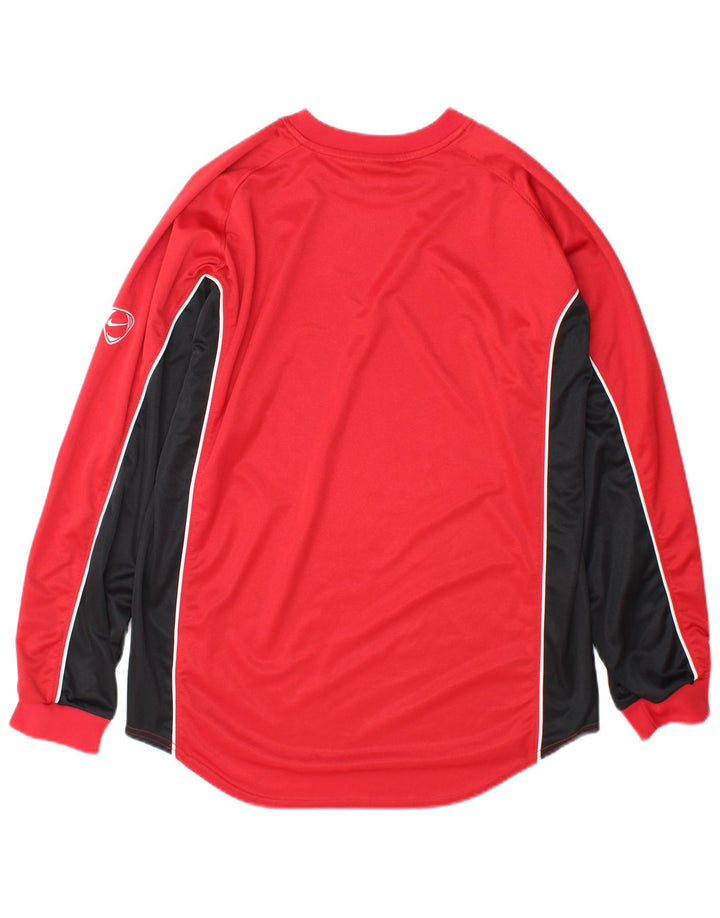 Nike Camiseta de manga larga para hombre UK 42/44 Large Rojo Colorblock Poliéster