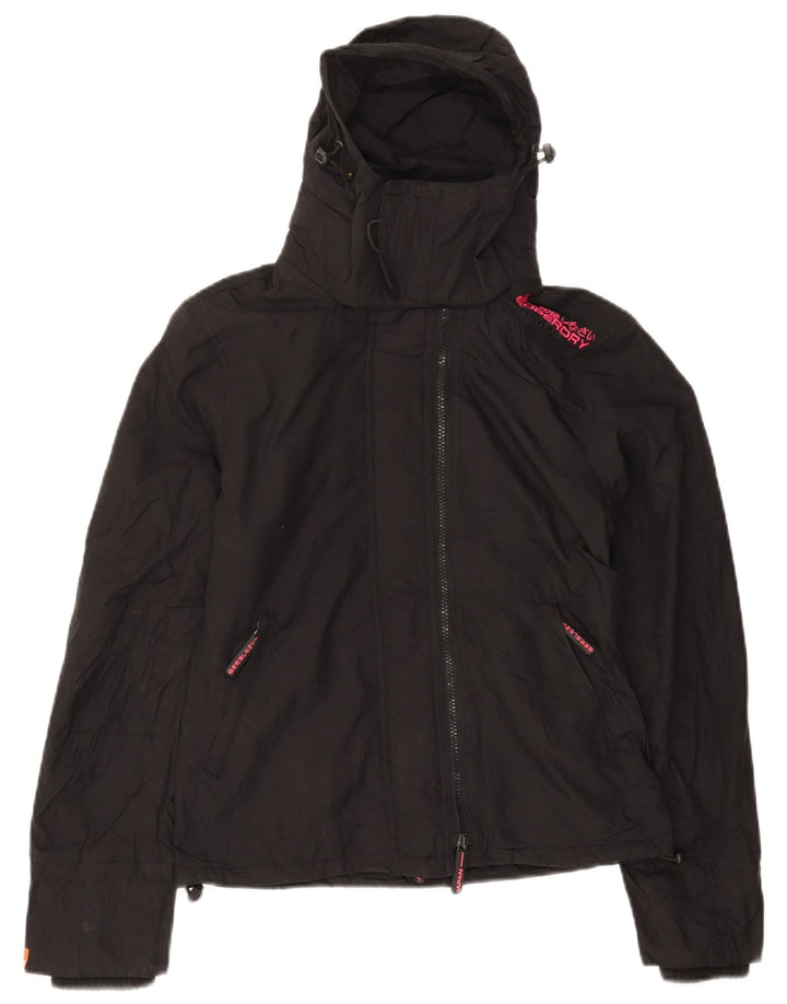 Superdry Chaqueta cortavientos con capucha para mujer UK 40 Small Black Nylon