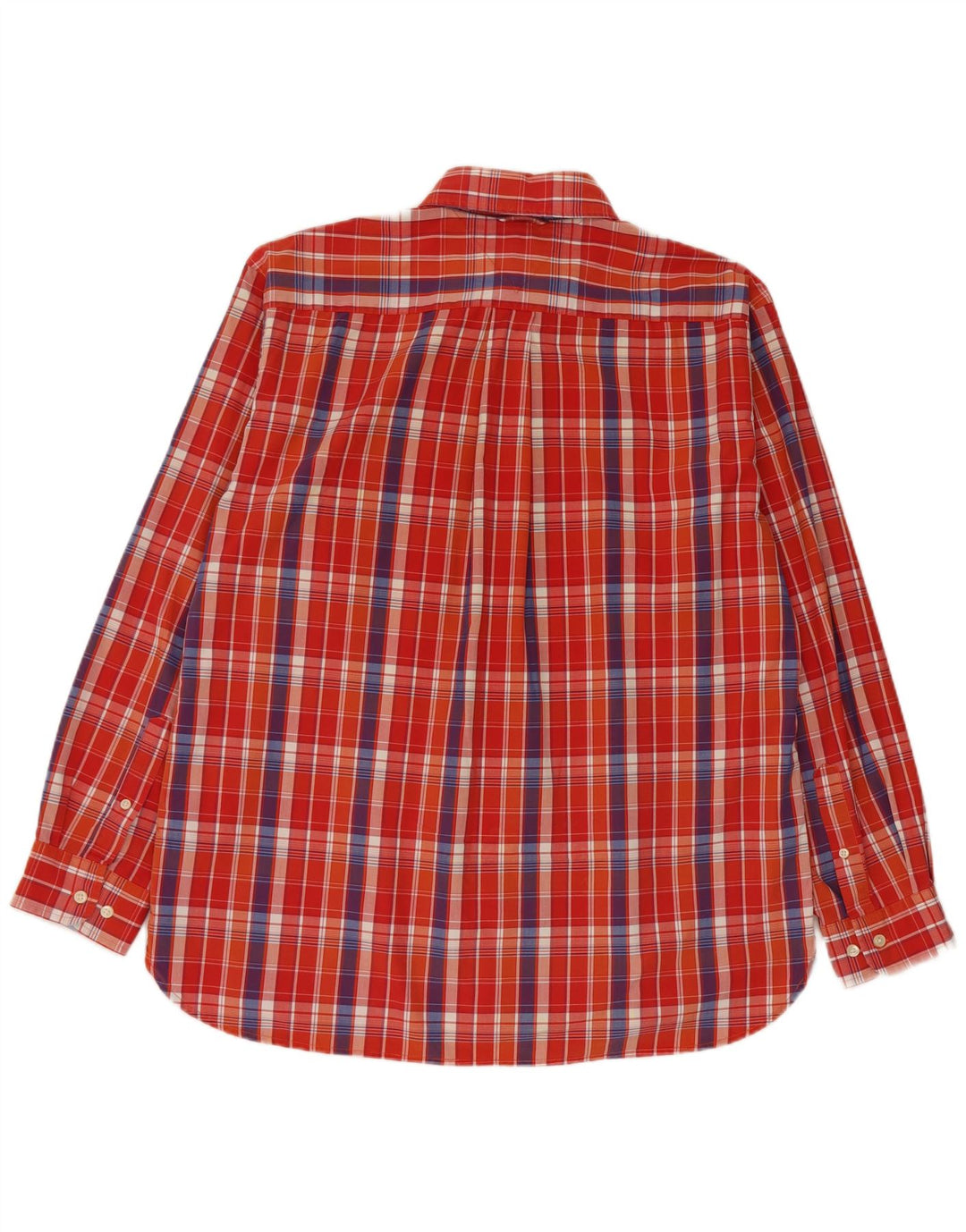 Camisa Tommy Hilfiger para hombre de algodón a cuadros naranja grande
