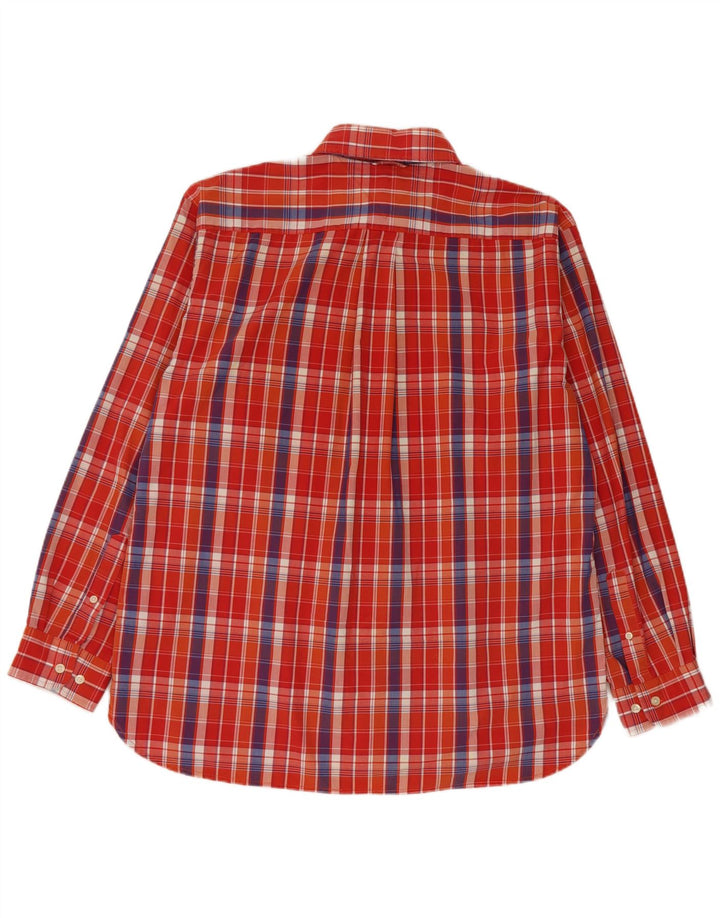 Camisa Tommy Hilfiger para hombre de algodón a cuadros naranja grande