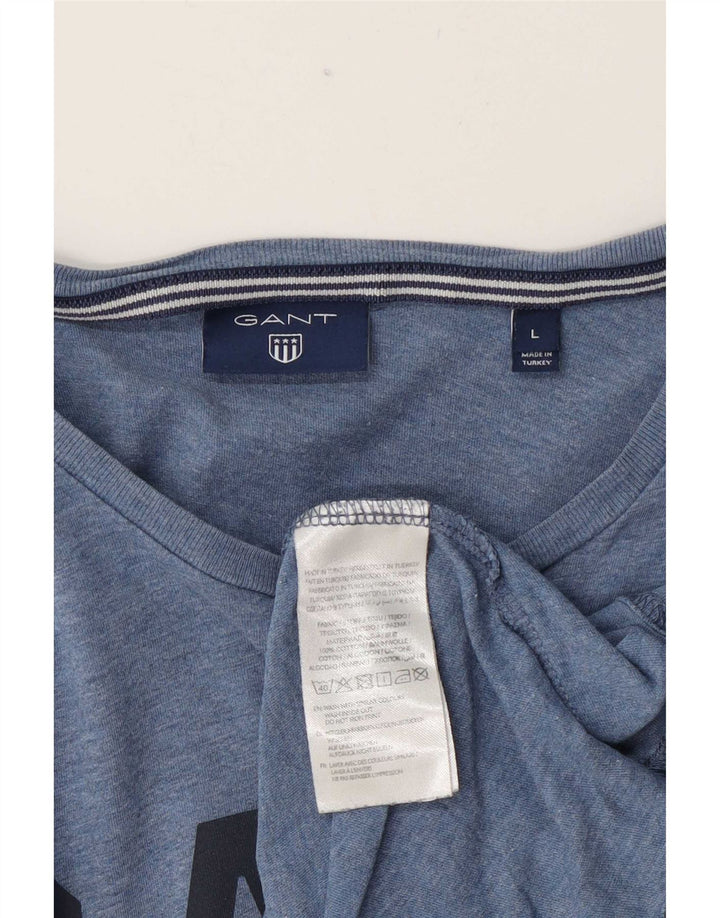 Gant Camiseta Gráfica Para Hombre Top Grande De Algodón Azul