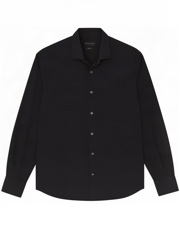 Massimo Dutti Mens Shirt Large Black Cotton Classic