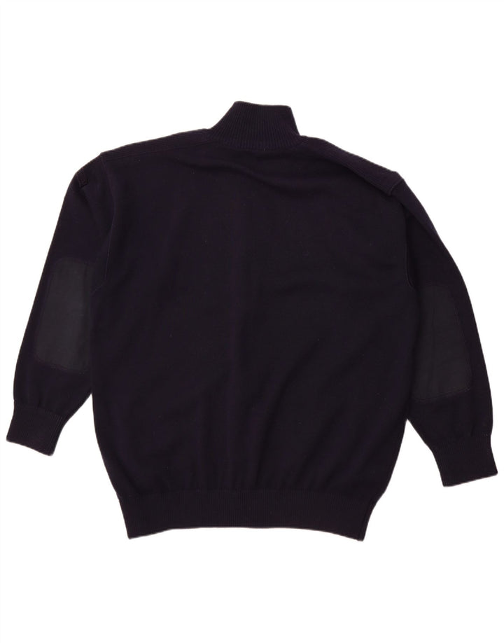 BLUE DRAKE Suéter tipo cárdigan para hombre XL Lana azul marino