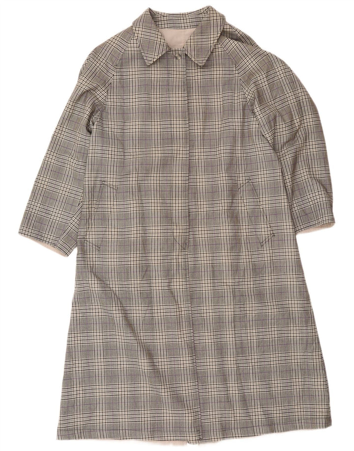 Vintage mujer abrigo reversible Reino Unido 12 beige medio