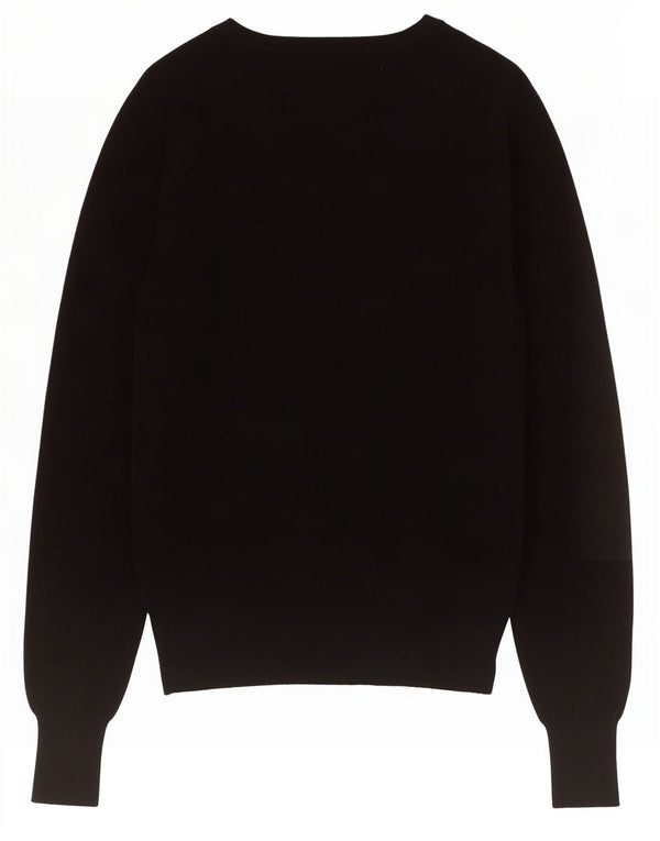 Zara - Jersey con cuello en V para mujer, talla 8, talla pequeña, algodón negro