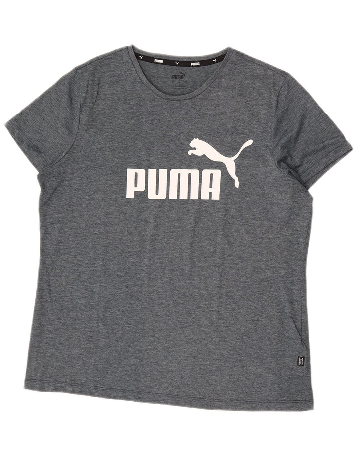Puma - Camiseta gráfica para hombre, talla grande, poliéster gris