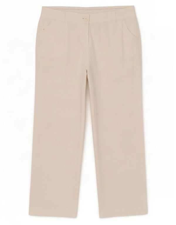 Marks & Spencer Pantalones Casuales Rectos para Mujer UK 40 Large W33 L27 Blanco