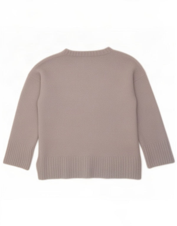 Oasis Suéter tipo jersey de gran tamaño con cuello en V para mujer UK 10 Small Grey Polyamide