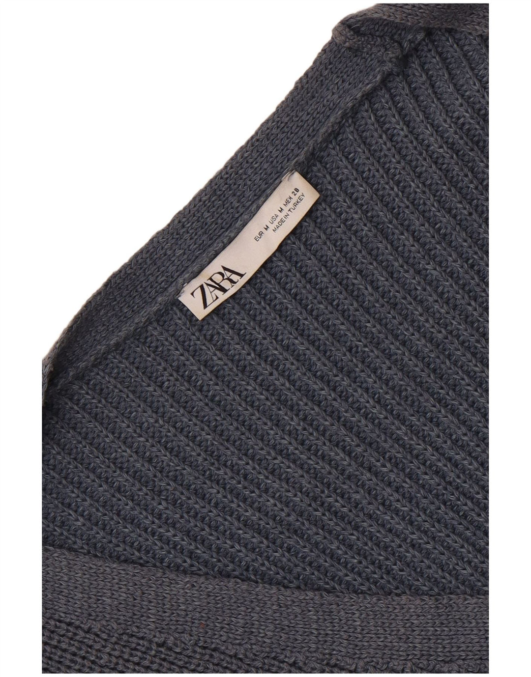 Zara Mujer Crop Cardigan Suéter UK 44 Medio Azul Marino