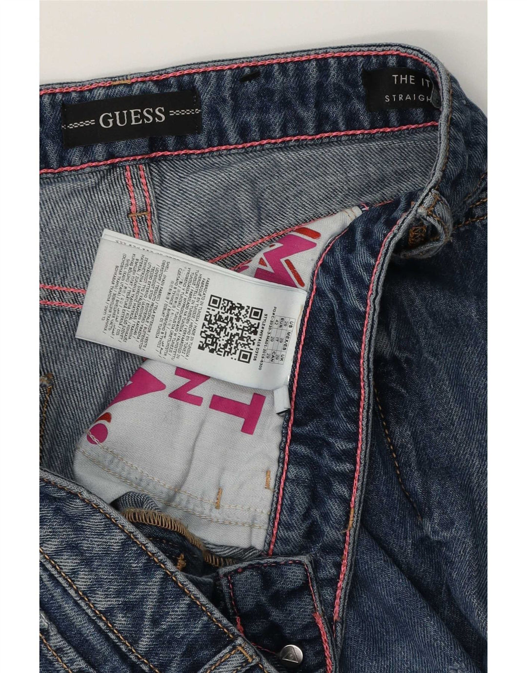 Guess Vaqueros Rectos Desgastados Mujer 29 L30 Algodón Azul