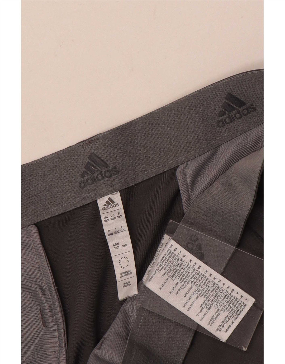 Pantalón chino recto Adidas para hombre W36 L32 Poliéster gris