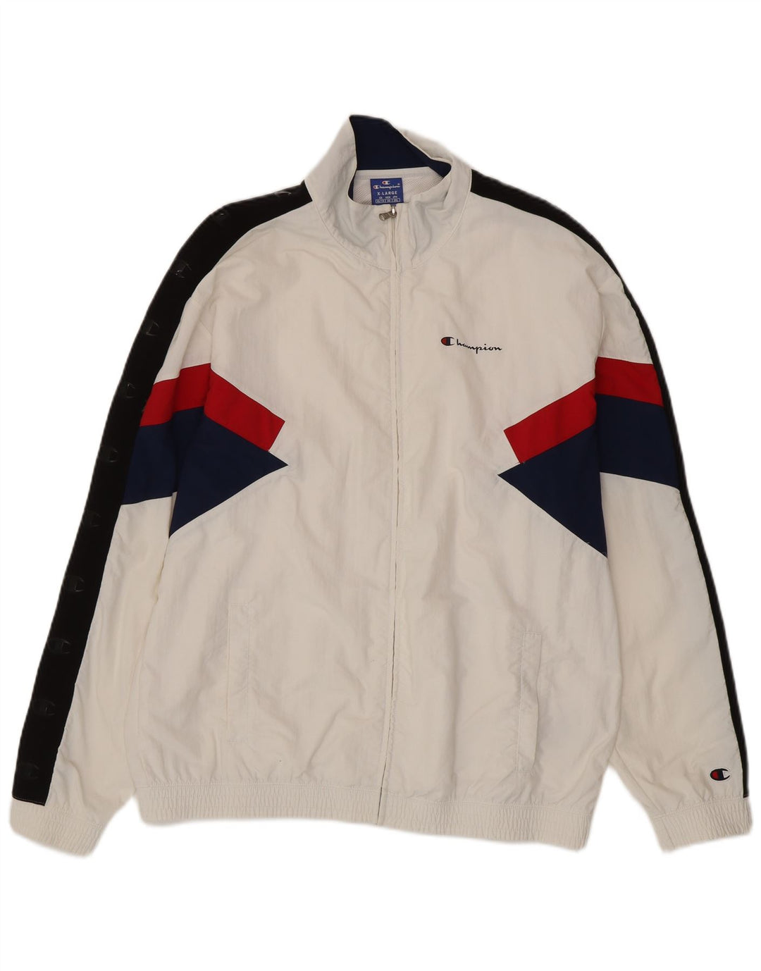 CHAMPION Chaqueta superior de chándal con gráfico para hombre XL Poliamida color block blanco