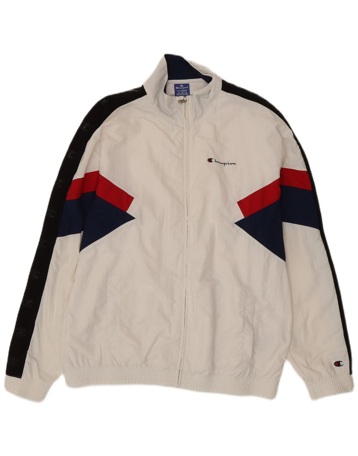 CHAMPION Chaqueta superior de chándal con gráfico para hombre XL Poliamida color block blanco