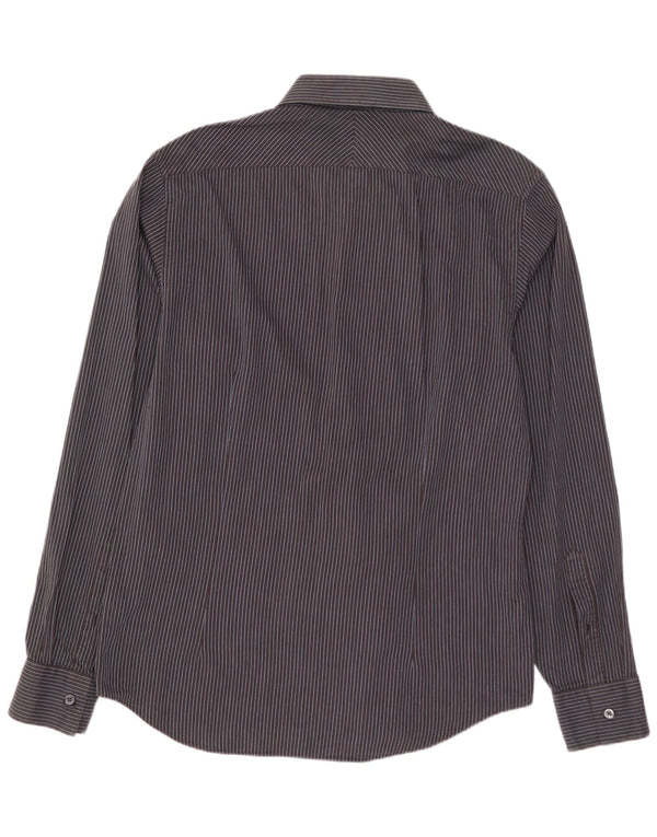 CALVIN KLEIN Camisa slim fit para hombre Talla 41 16 Algodón a rayas gris grande