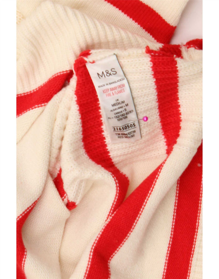Marks & Spencer Suéter tipo jersey con cuello vuelto para mujer UK 12 Medium Off White