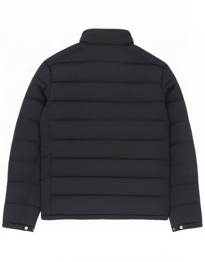 Zara Hombre Chaqueta Acolchada Con Capucha UK 38 Medium Azul Marino
