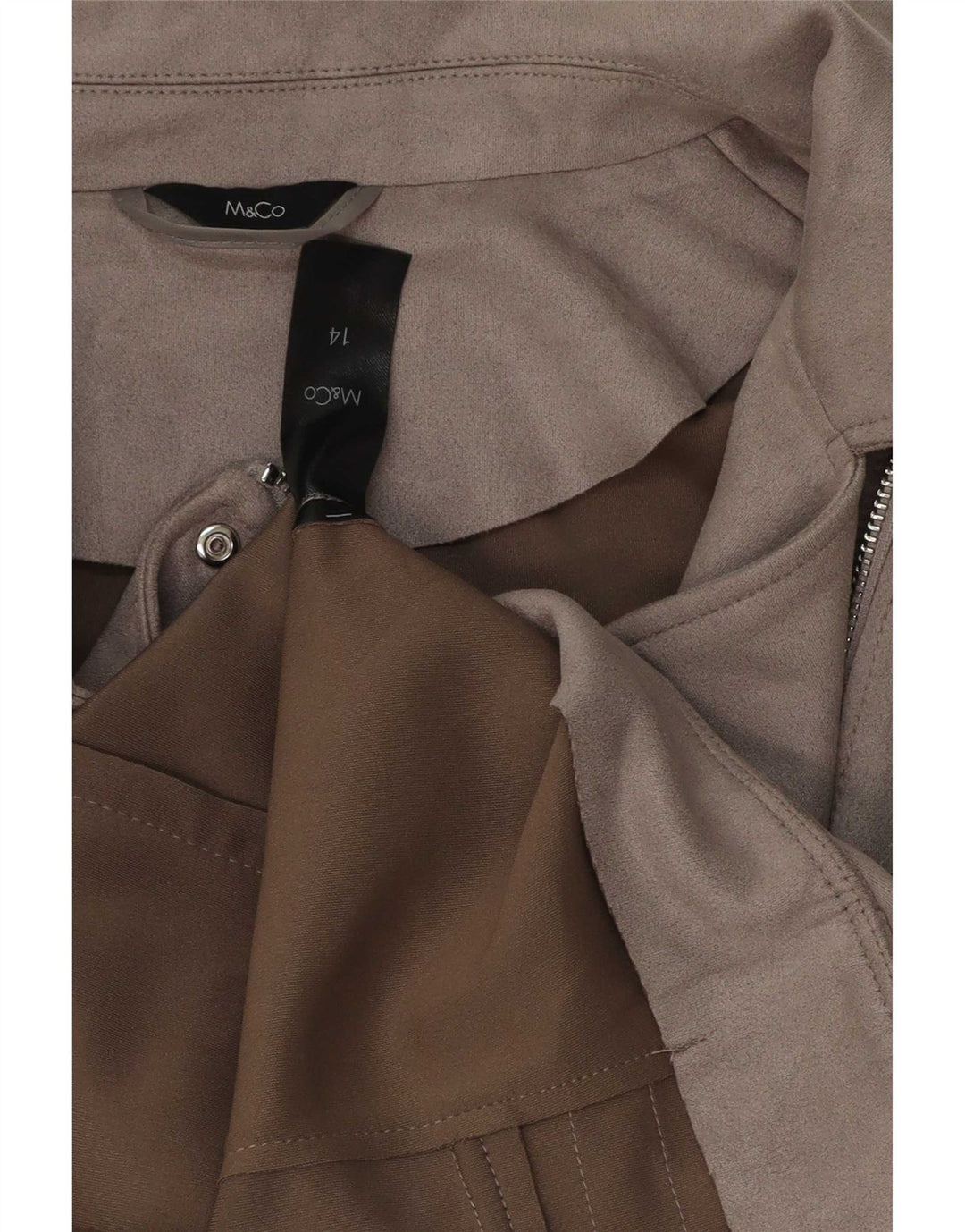 M&Co Chaqueta motera para mujer UK 44 Grande Poliéster gris