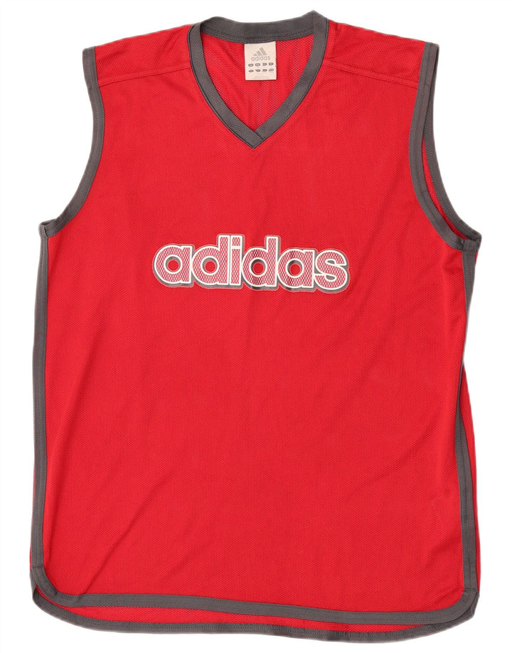 Adidas Mens Graphic Vest Top Grande Poliéster Rojo