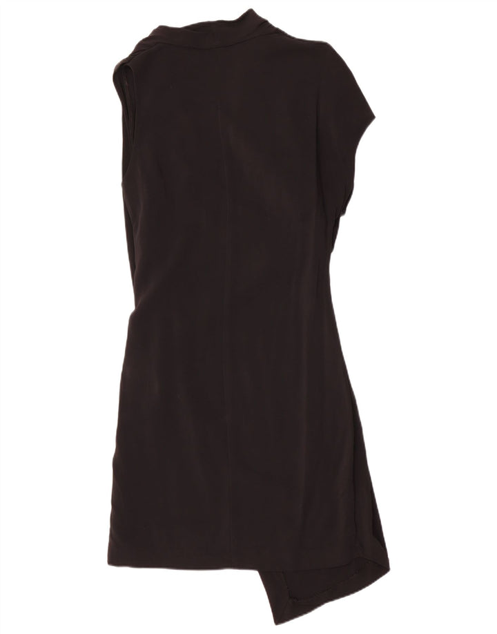 VINTAGE Vestido asimétrico sin mangas para mujer IT 44 Viscosa negra mediana