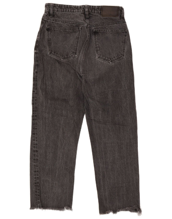 Zara Jeans Cortos De Cintura Alta Para Mujer EU 38 Small W28 L24 Gris