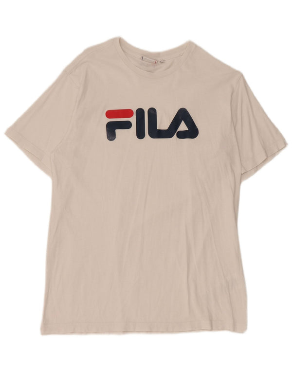 Fila Camiseta gráfica para hombre Top Small White Cotton