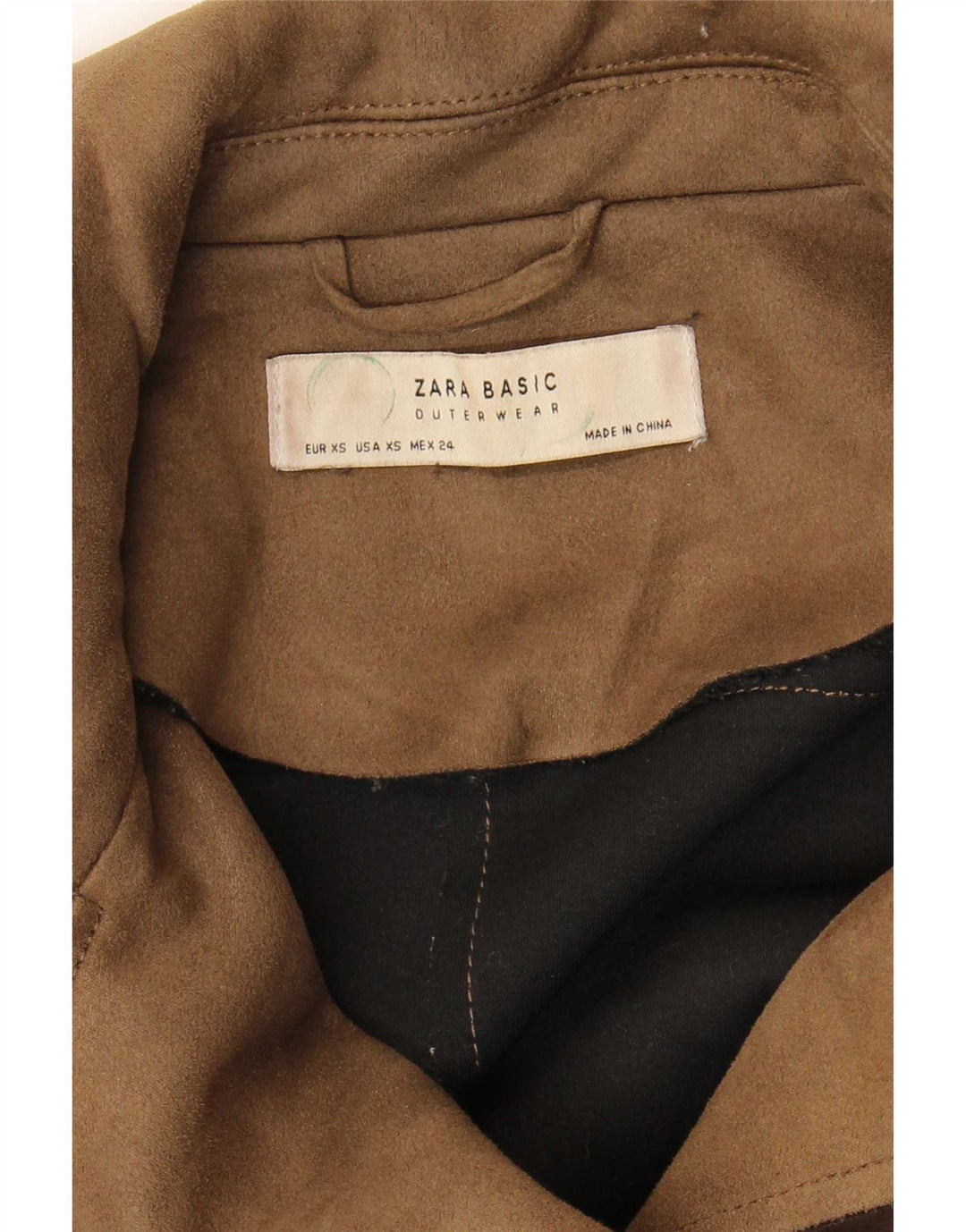 Zara Mujer Crop Biker Chaqueta UK 6 XS Marrón