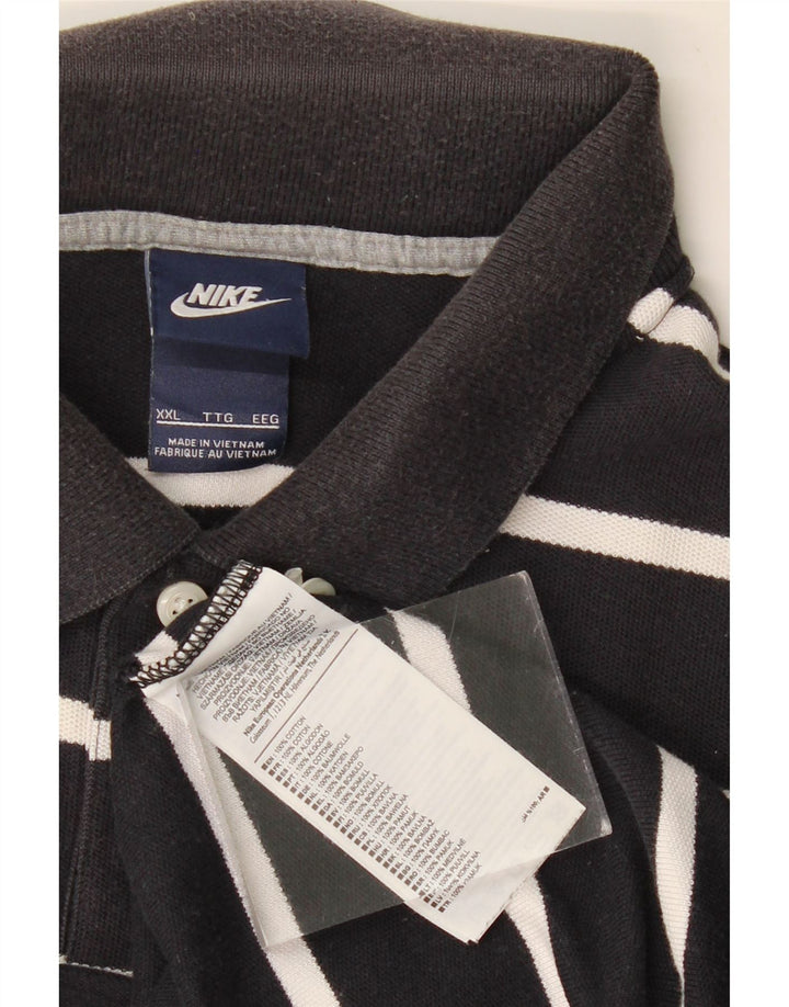 Polo NIKE para hombre 2XL Algodón a rayas azul marino