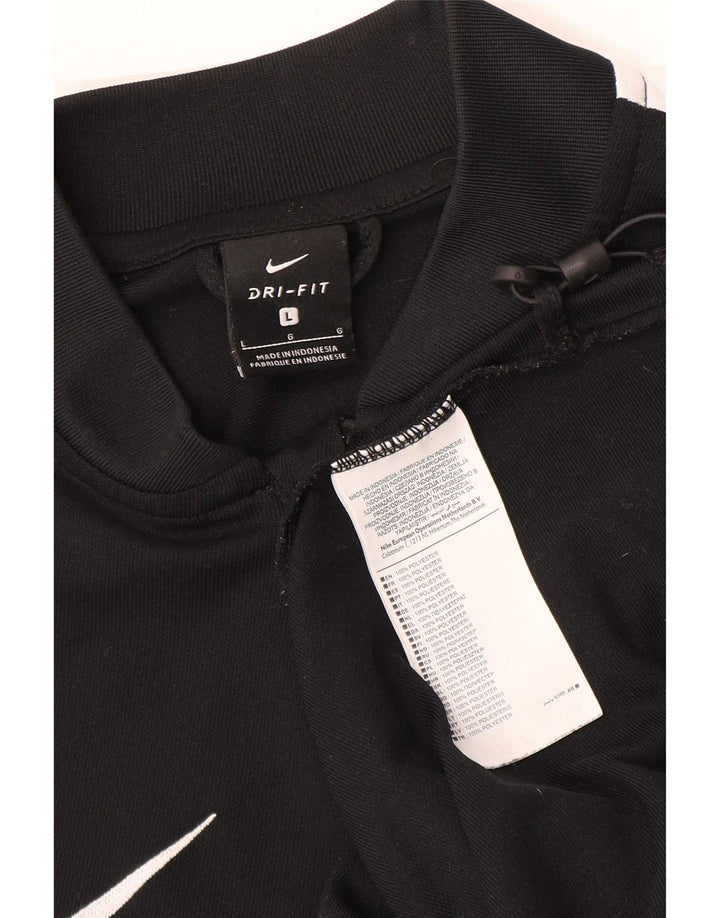 Nike Hombre Dri Fit Chándal Top Chaqueta Grande Negro Colorblock Poliéster