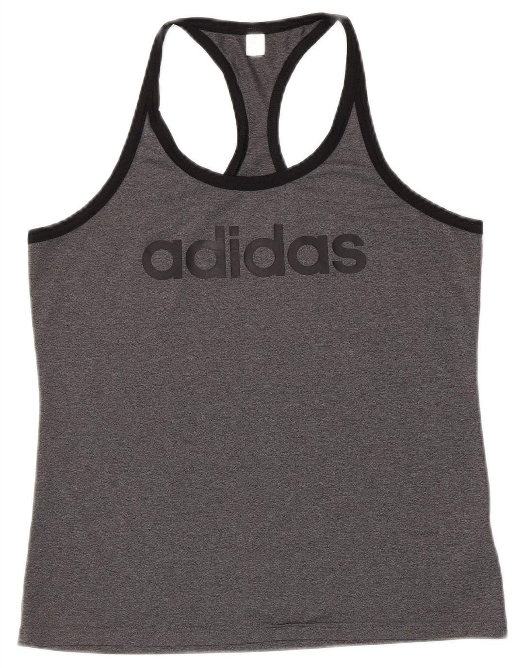 ADIDAS Mujer Climalite Graphic Vest Top UK 12/14 Poliéster gris medio