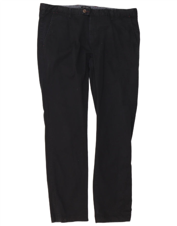 Pantalones de traje ajustados para hombre de Ted Baker W38 L34 Algodón negro