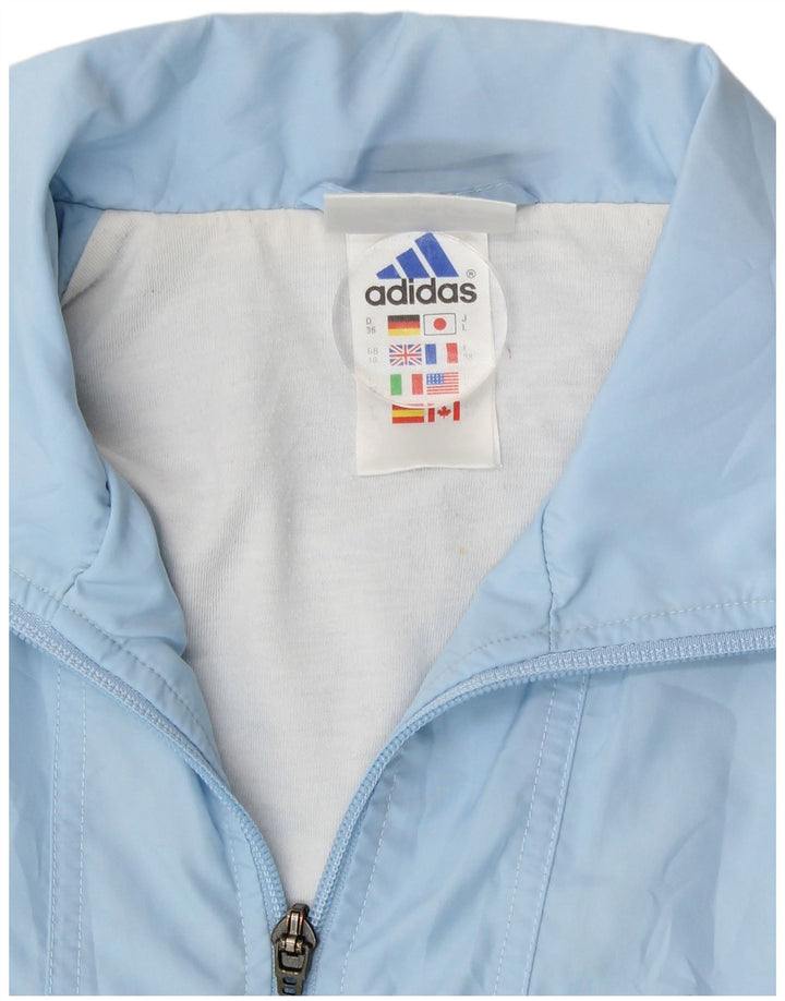 Adidas - Chaqueta impermeable para mujer, talla 40, poliéster azul pequeño