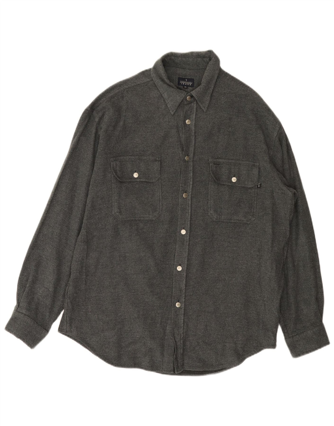 Camisa Hombre Trussardi Jeans Franela XL Viscosa Gris