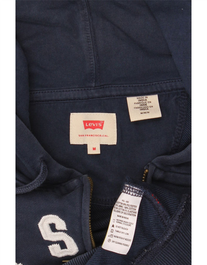 LEVI'S Suéter con capucha y cremallera gráfica para hombre Algodón azul marino mediano