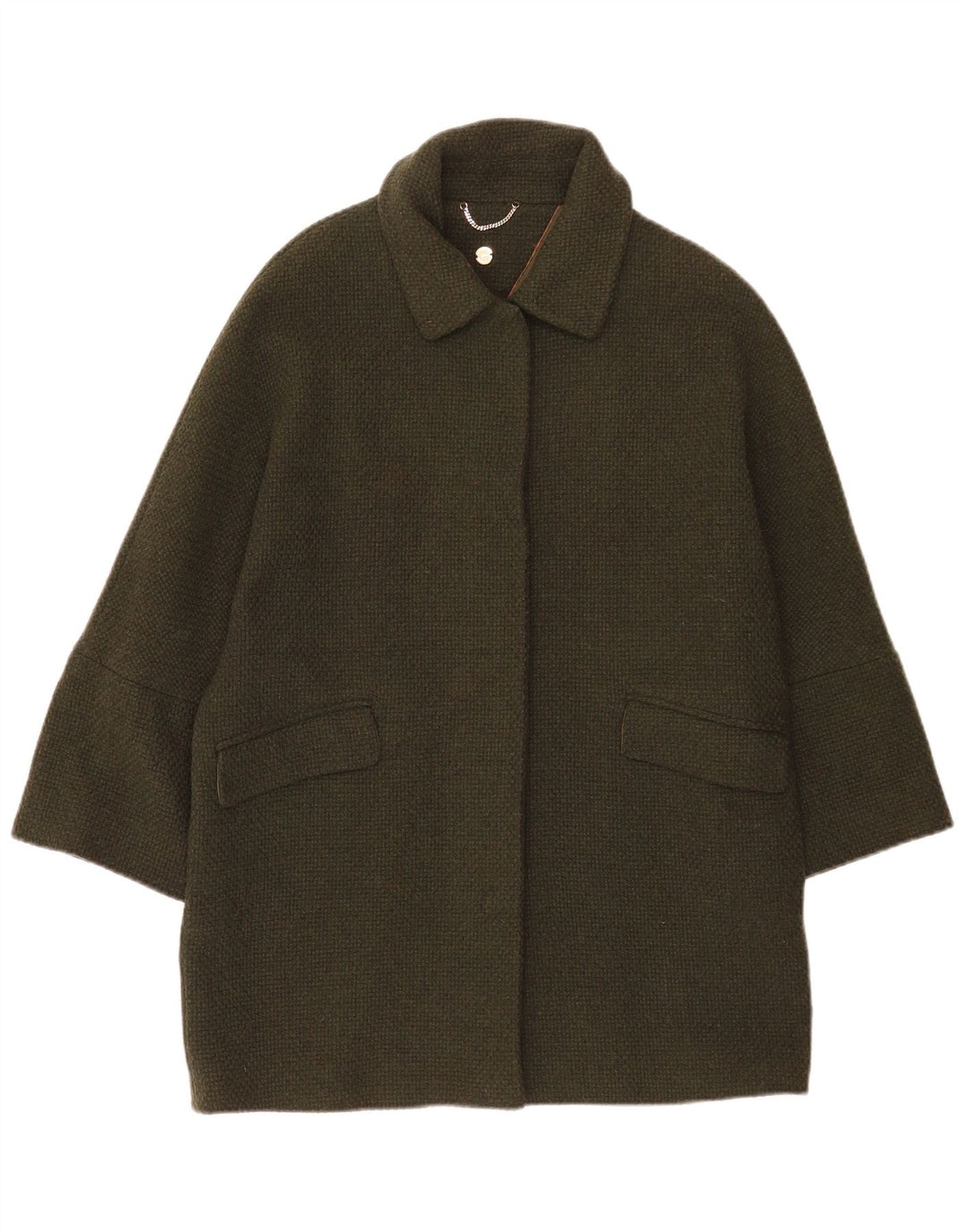 Massimo Dutti Abrigo Oversize Mujer UK 10 Small Lana Caqui