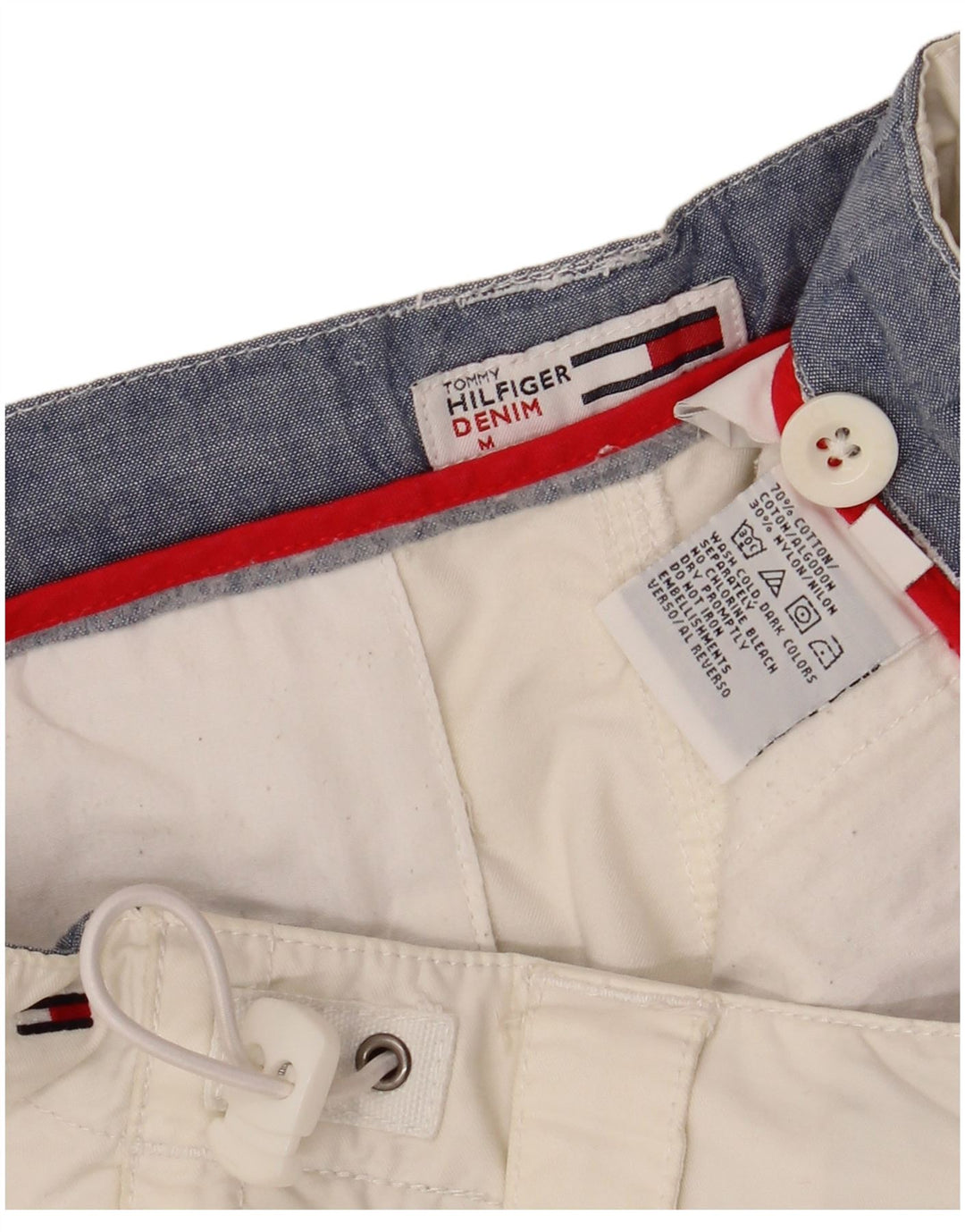TOMMY HILFIGER Bermudas estampadas para hombre Medianas W32 Algodón blanco
